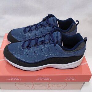 EASY SPIRIT size 9W Romy Walking Shoes dark gray/black suede